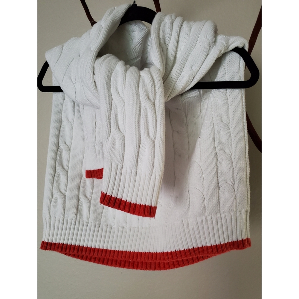 Brooks Brothers Country Club, Supima® Cotton, White Cable Knit, V Neck,